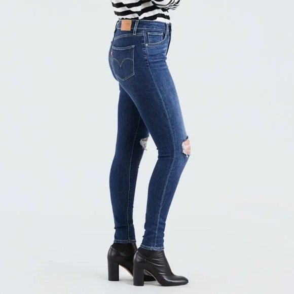 Levi's 721 High Rise Skinny Distressed Ripped Knee Slim Ankle Denim Jeans - 30 - Picture 2 of 12